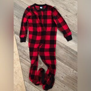 Old Navy Flannel Footy Pajamas Buffalo Plaid Size 4T